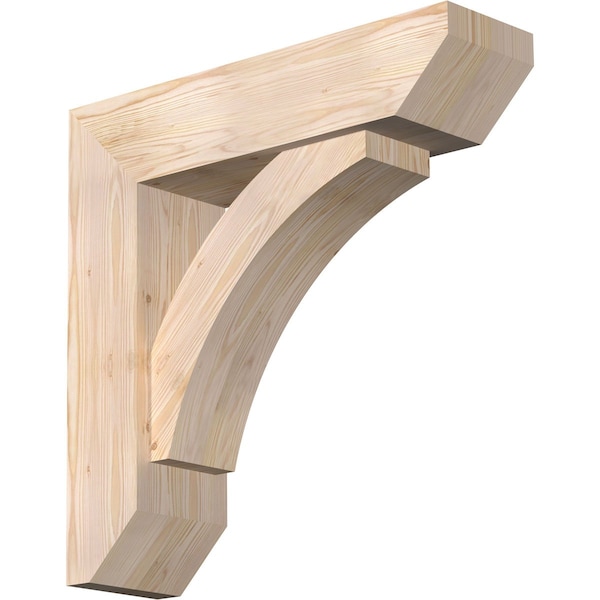 Ekena Millwork Thorton Slat Smooth Bracket w/ Offset Brace, Douglas Fir, 7 1/2"W x 28"D x 28"H BKT0806X28X28THR06SDF - main